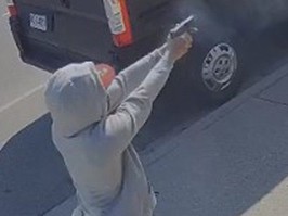 Investigators are trying to identify two men sought as suspects in a shootout in Hamilton on Monday, May 13, 2024.