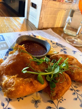 Fish pakoras at Bertie's Proper Fish and Chips in Edinburgh.