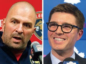 Panthers GM Bill Zito, left, and former Leafs GM Kyle Dubas. Who did it better?