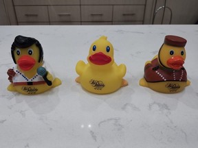Toy ducks for sale at a gift shop