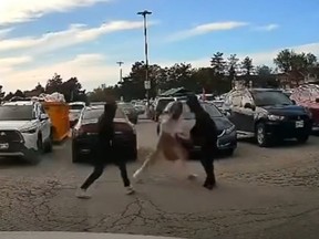 A video has gone viral on social media after a woman was robbed of her purse in Scarborough this week.