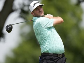 Taylor Pendrith plays his shot from the second tee during the third round of THE CJ CUP Byron Nelson at TPC Craig Ranch in McKinney, Texas,. Saturday, May 4, 2024.