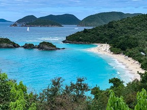 Trunk Bay on the island of St. John in the U.S. Virgin Islands was voted the top beach in the world in 2024 by travel experts.