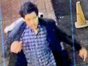Investigators need help identifying and locating this man who is suspected of stabbing a woman at Yonge-Dundas Square on Tuesday, April 30, 2024.