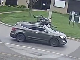 A York Region police officer was struck by a suspect driving a stolen SUV in East York on April 30.