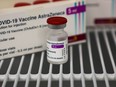 A vial of AstraZeneca's Covid-19 vaccine. Photographer: Alex Kraus/Bloomberg