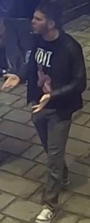 This man is sought as a person of interest in an assault that occurred in a laneway near Blue Jays Way and King St. W. on Wednesday, May 1, 2024.
