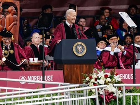 U.S. President Joe Biden speaks at the Morehouse College Commencement on May 19, 2024 in Atlanta, Ga.