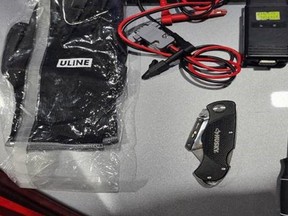 Two men face charges after they were allegedly caught in a stolen vehicle in North York with loaded guns, cocaine and break-in instruments (seen here) on Wednesday, May 1, 2024.