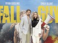 Ryan Gosling, left, and Emily Blunt pose upon arrival at the special screening for the film "The Fall Guy" on Monday, April 22, 2024 in London.