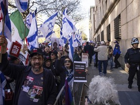 Pro-Israel demonstrators gather