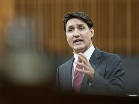 Prime Minister Justin Trudeau rises during Question Period, Wednesday, May 29, 2024 in Ottawa.