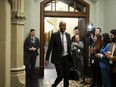 Canada announced today it will provide $65 million of aid and economic development funding to Lebanon. International Development Minister Ahmed Hussen arrives to a caucus meeting on Parliament Hill in Ottawa, Wednesday, April 17, 2024.