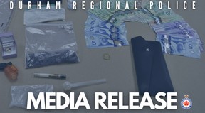 A man, 53, faces charges after drugs and cash were allegedly seized from an Oshawa home on Apr. 25, 2024.