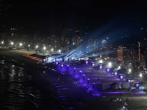 Madonna performs onstage during a free concert at Copacabana beach in Rio de Janeiro, Brazil, on May 4, 2024.