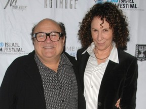 This Oct. 29, 2008 file photo shows actors Danny Devito, left, and Rhea Perlman attending the opening night of the 23rd Annual Israel Film Festival at the Ziegfeld Theatre in New York.