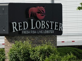 Red Lobster restaurant signage is seen in Schaumburg, Ill., Monday, May 20, 2024.