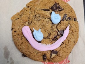 A Tim Horton's smile cookie with misaligned eyes was shared to a Facebook group earlier this week.