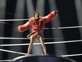 Nemo of Switzerland performs the song The Code during the Grand Final of the Eurovision Song Contest in Malmo, Sweden, Saturday, May 11, 2024.