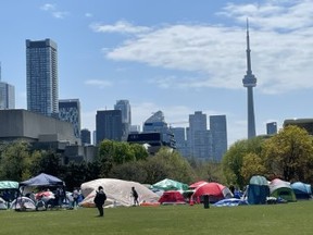 It's not Gaza. It's Toronto. The tent city is also illegal on the University of Toronto campus -- Joe Warmington photo