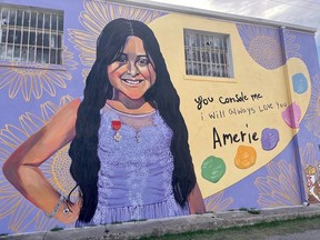 A mural of 10-year-old Amerie Jo Garza.