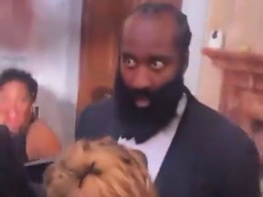 James Harden attended a wedding with girlfriend Paije Speights.