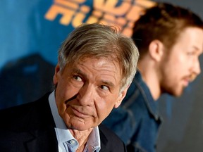 Actor Harrison Ford poses during the photocall of the film Blade Runner 2049 in Madrid on Sept. 19, 2017.