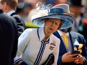 Princess Anne, Princess Royal reacts upon arrival on the second day of the Royal Ascot horse racing meeting, in Ascot, west of London, on June 19, 2024.