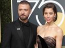 Justin Timberlake and Jessica Biel attend The 75th Annual Golden Globe Awards at The Beverly Hilton Hotel on Jan. 7, 2018.