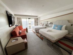 A view of a double bedroom at Disney’s Contemporary Resort. The room has a “The Incredibles” theme. (EDDIE CHAU/Toronto Sun)