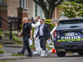 York Regional Police attend the scene of a quadruple shooting.