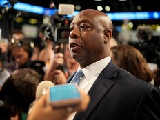 U.S. Sen. Tim Scott (R-SC) speaks to reporters