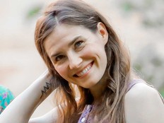 Amanda Knox attends a cocktail for the opening of the Innocence Project conference, in Modena, Italy, Thursday, June 13, 2019.