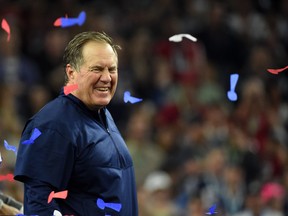 Head coach Bill Belichick of the New England Patriots celebrates after defeating the Atlanta Falcons 34-28 in overtime during Super Bowl 51 at NRG Stadium on Feb. 5, 2017 in Houston, Texas.