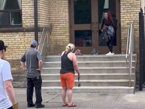 Parents were outraged after a woman was smoking crack and injecting drugs across the street from St. Mary’s elementary school in the Bathurst-King Sts. area.