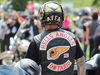 Members of outlaw motorcycle clubs, including the Hells Angels and their support club the Gatekeepers, are shown during an event in London in June 2021. (Dale Carruthers/The London Free Press)