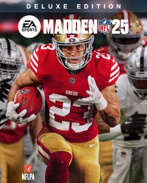Christian McCaffrey on the cover of Madden NFL 25.