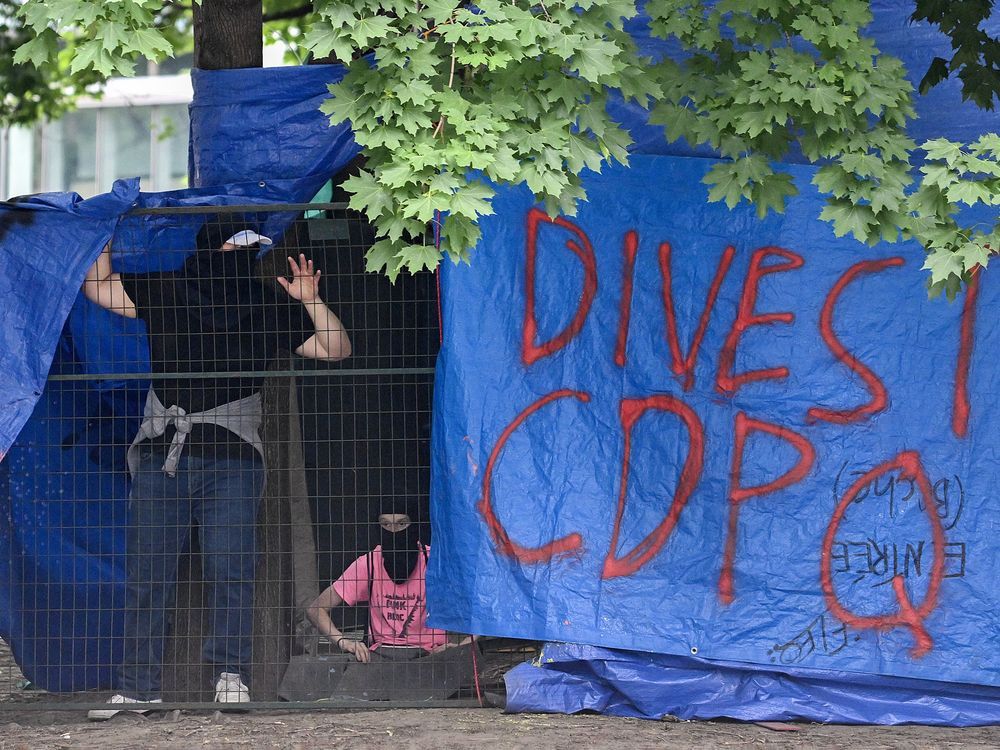 Pro-Palestinian protesters set up encampment in Montreal square ...