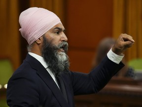 NDP Leader Jagmeet Singh asks a question during question period in House of Commons on Parliament Hill in Ottawa on Tuesday, June 18, 2024.