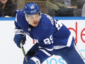 Toronto Maple Leafs forward Nick Robertson.