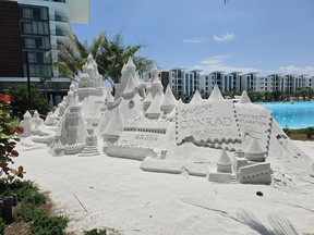 A professionally crafted sandcastle adorns the property at Conrad Orlando. Laura Shantora Nelles/Toronto Sun