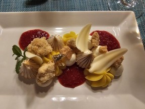 Evermore To Your Door Personal Chef service provides a delicious multi-course meal, complete with wine pairings, and delicious dessert -- a deconstructed key lime pie. Laura Shantora Nelles/Toronto Sun
