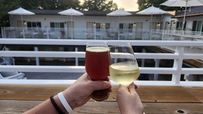 Raise a glass during your stay at The Beach Motel in Southampton. SARA SHANTZ PHOTO