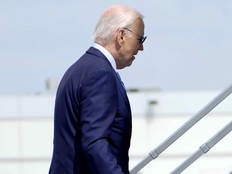 U.S. President Joe Biden boards Air Force One as he departs Harry Reid International Airport in Las Vegas, Wednesday, July 17, 2024.