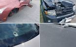 Images from the OPP Highway Safety Division of the damage after a wheel came off a car and struck 4 other vehicles on Highway 400.