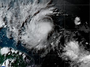 Satellite imagery of Hurricane Beryl.