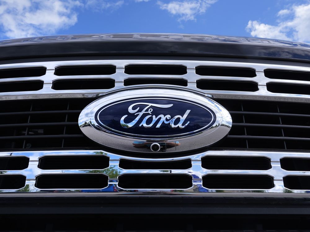Ford Motor Co. says it plans to assemble its F-Series Super Duty pickup trucks at its Oakville assembly plant starting in 2026, adding capacity of up to 100,000 additional units.The Ford logo is shown on the grill of a pick-up truck on a dealership lot, on May 29, 2024, in Salem, N.H.