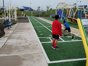A 40-yard dash area at Huckleberry Park