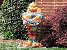 One of the many statues of a HokieBird