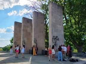Pylons at Memorial Court at Virginia Tech